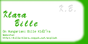 klara bille business card